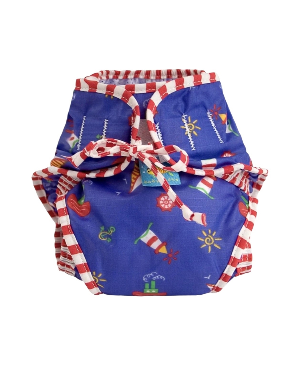 Kushies, Baby Reusable Swim Diaper, Blue w/ Sailboat Print, Small